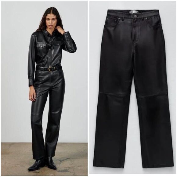 Zara Genuine Sheep Leather Pants Limited Edition